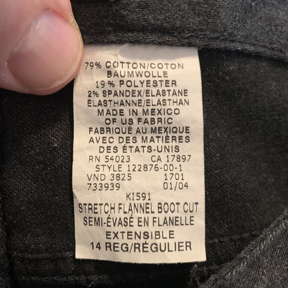 GAP Pants Boot Cut Stretch Womens 14 Gray Flannel Brushed Cotton Blend 5-Pocket - Picture 5 of 6